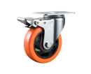 Garrucha PVC Naranja Giratoria con Freno