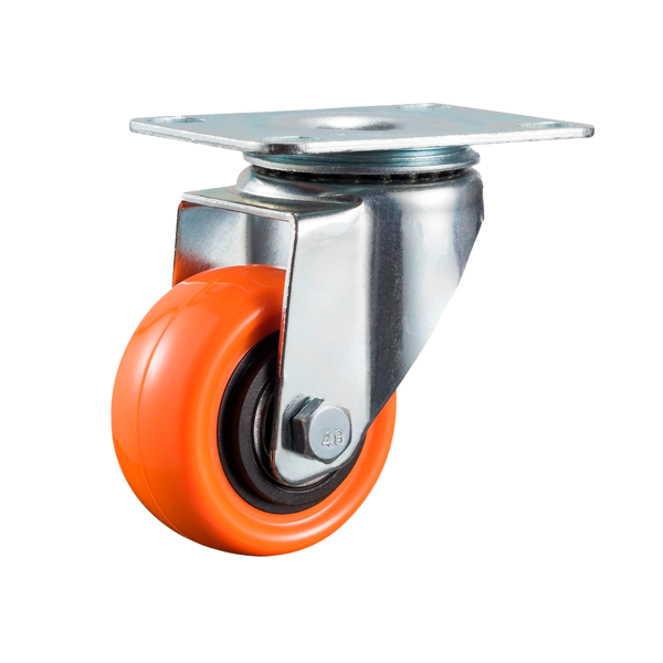 Garrucha PVC Naranja Giratoria